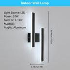 Wall Light - Black Acrylic Frame, White Light