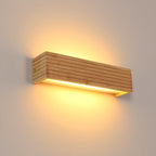 Wandleuchte - Rahmen aus Holz und Kunststoff, warmweißes Licht