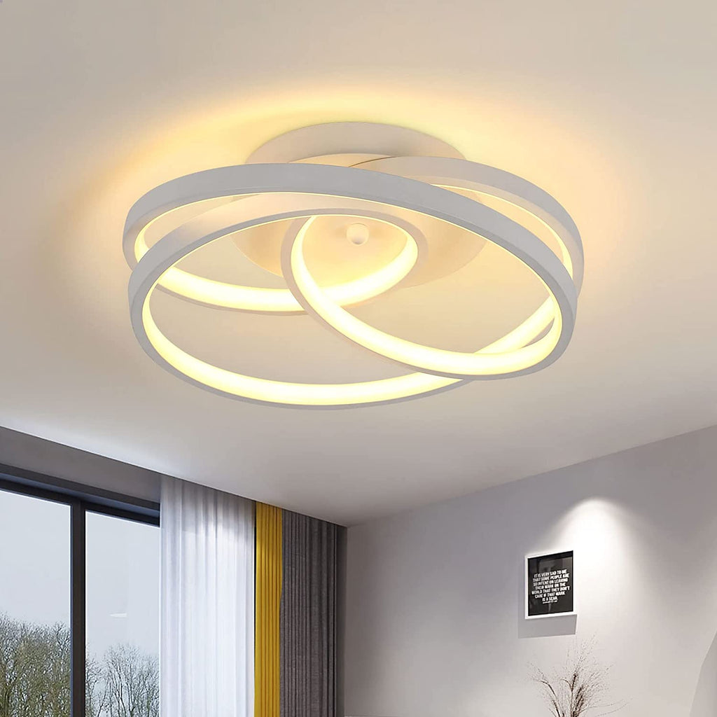 Ceiling Light - White Aluminium Frame, Warm Light