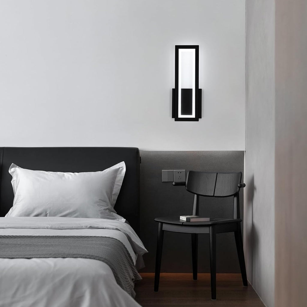 Wall Light - Black Acrylic Frame, White Light
