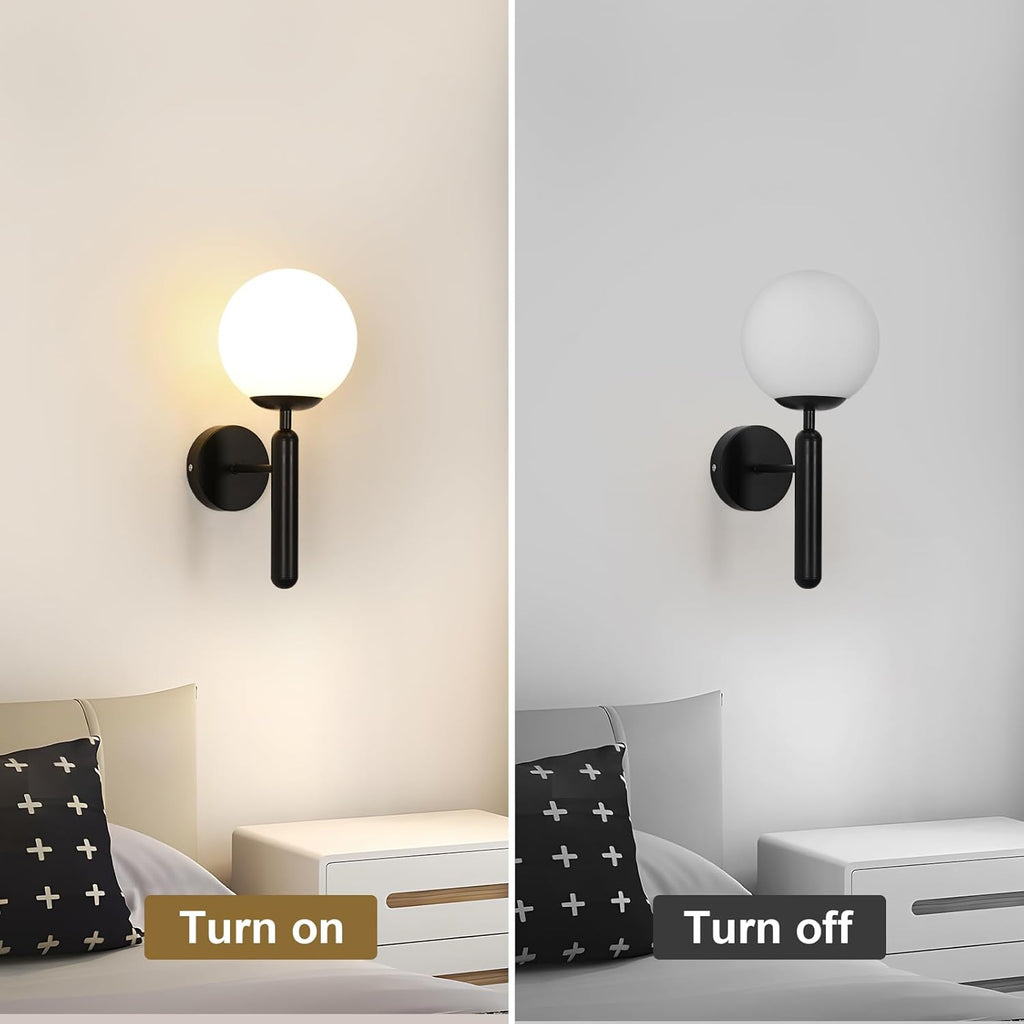 Lampada da parete - Struttura in vetro nero