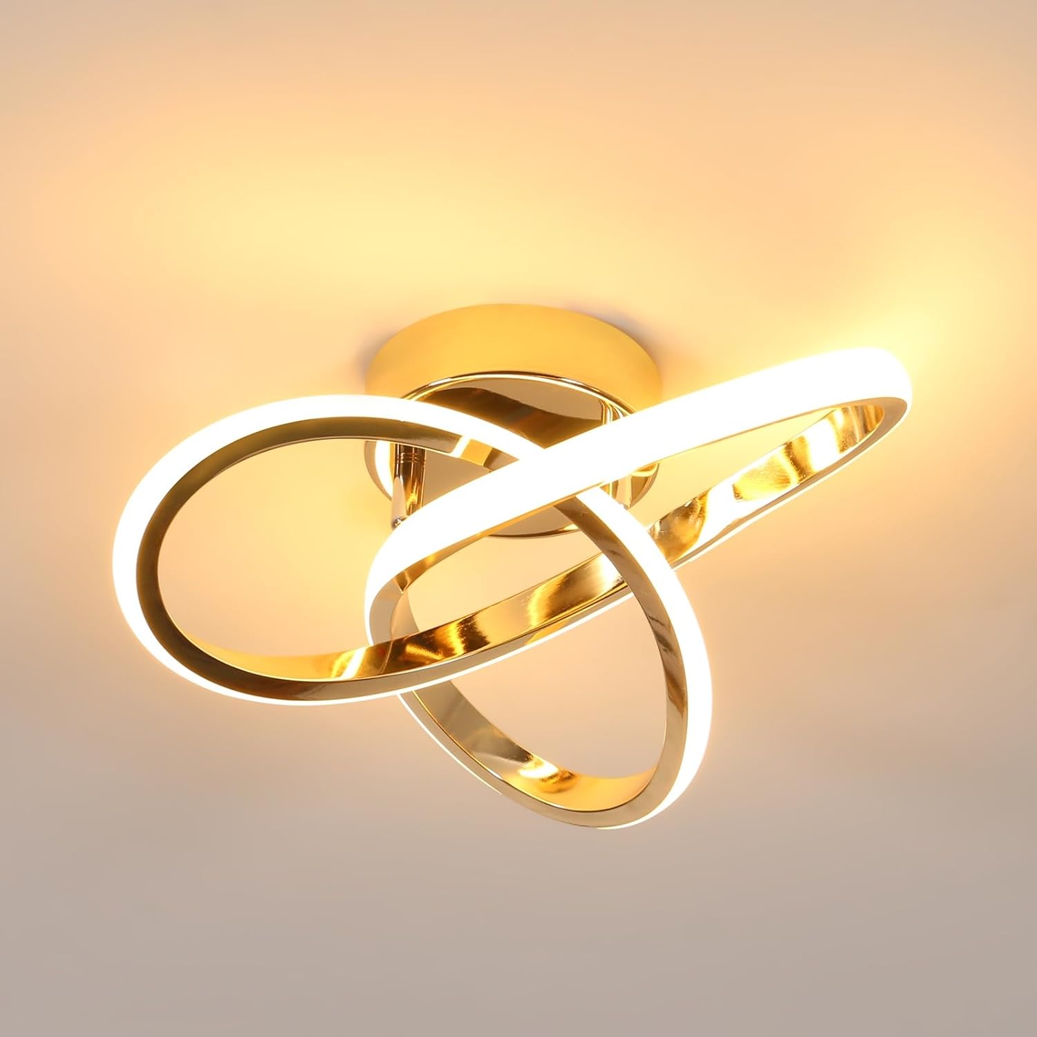 Ceiling Light - Gold Aluminium Frame, Warm Light