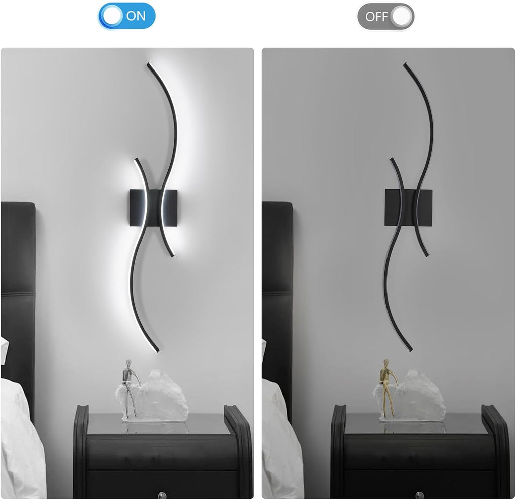 Wall Light - Black Aluminium Frame, White Light
