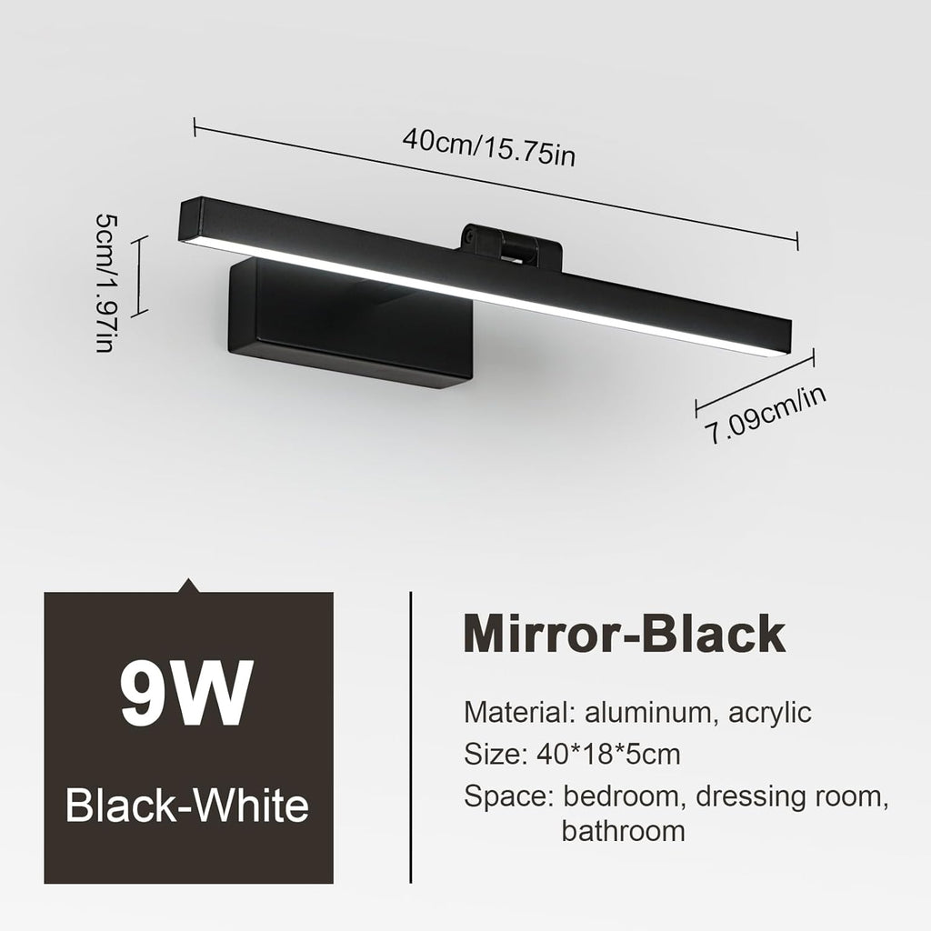 Wall Light - Black Metal Frame, White Light