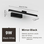 Wall Light - Black Metal Frame, White Light