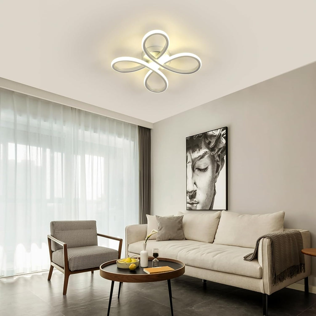 Ceiling Light - Silver Aluminium Frame, Natural Light