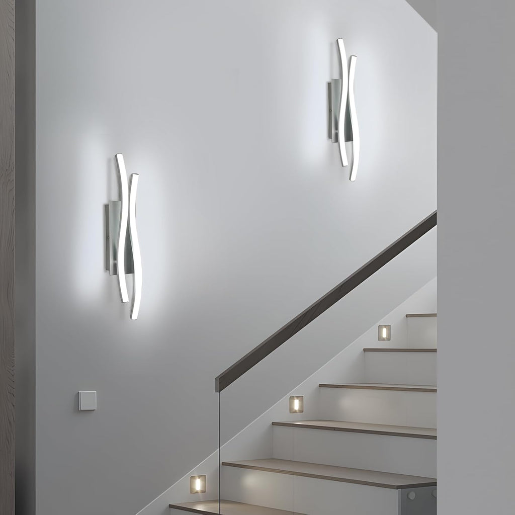 Wall Light - Silver Aluminium Frame, White Light