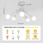 Ceiling Light - White Metal Frame