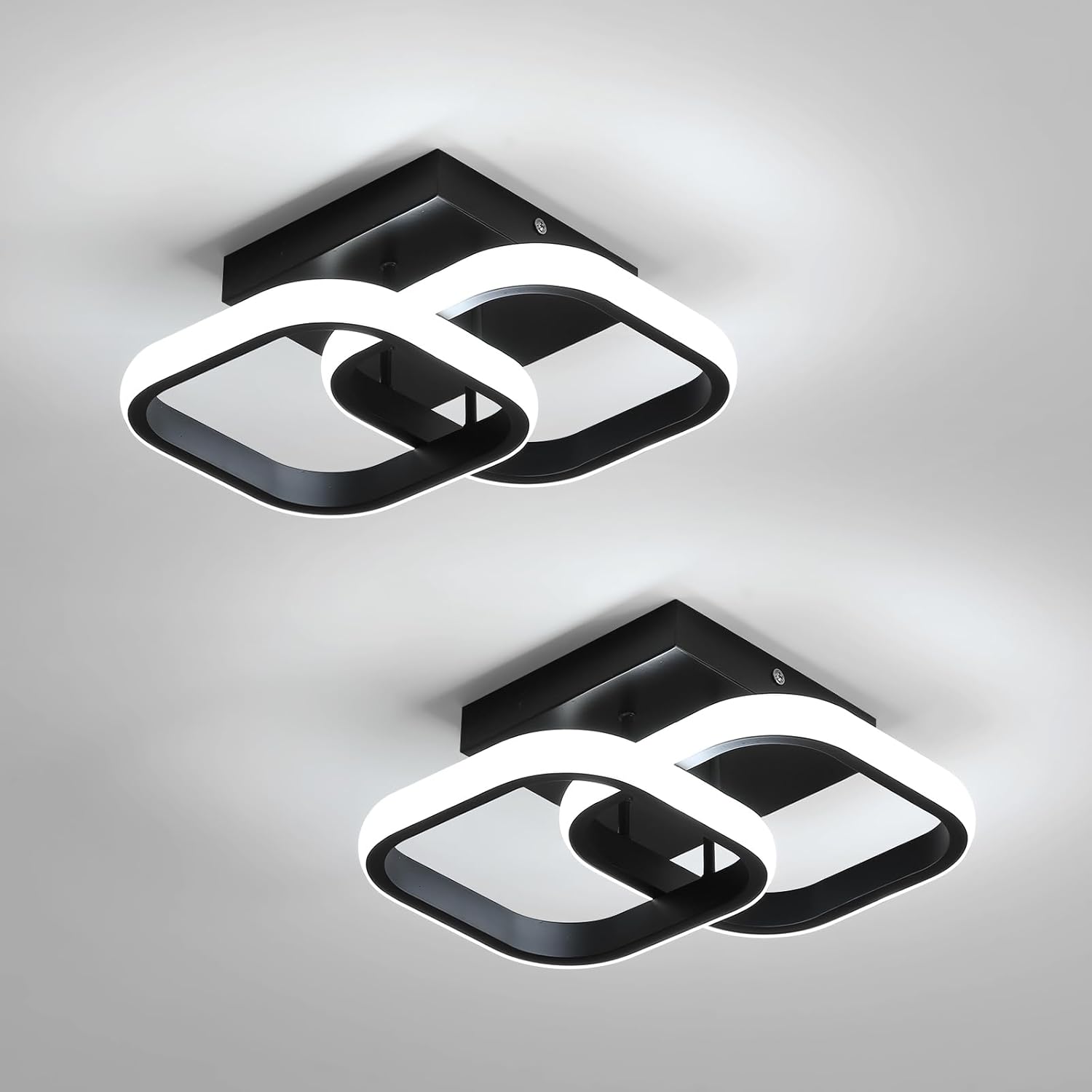 Ceiling Light - Black Aluminium Frame, White Light