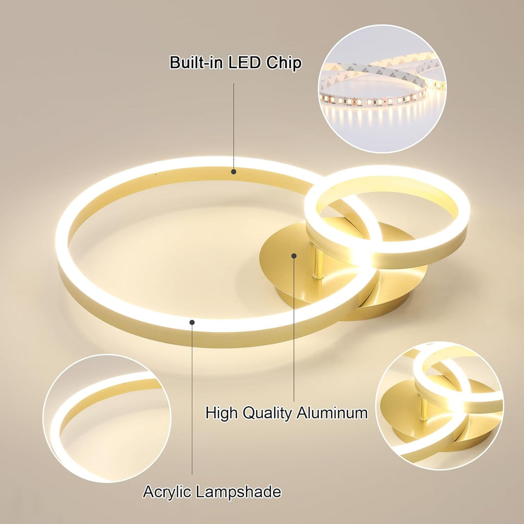 Ceiling Light - Gold Acrylic Frame, Natural Light