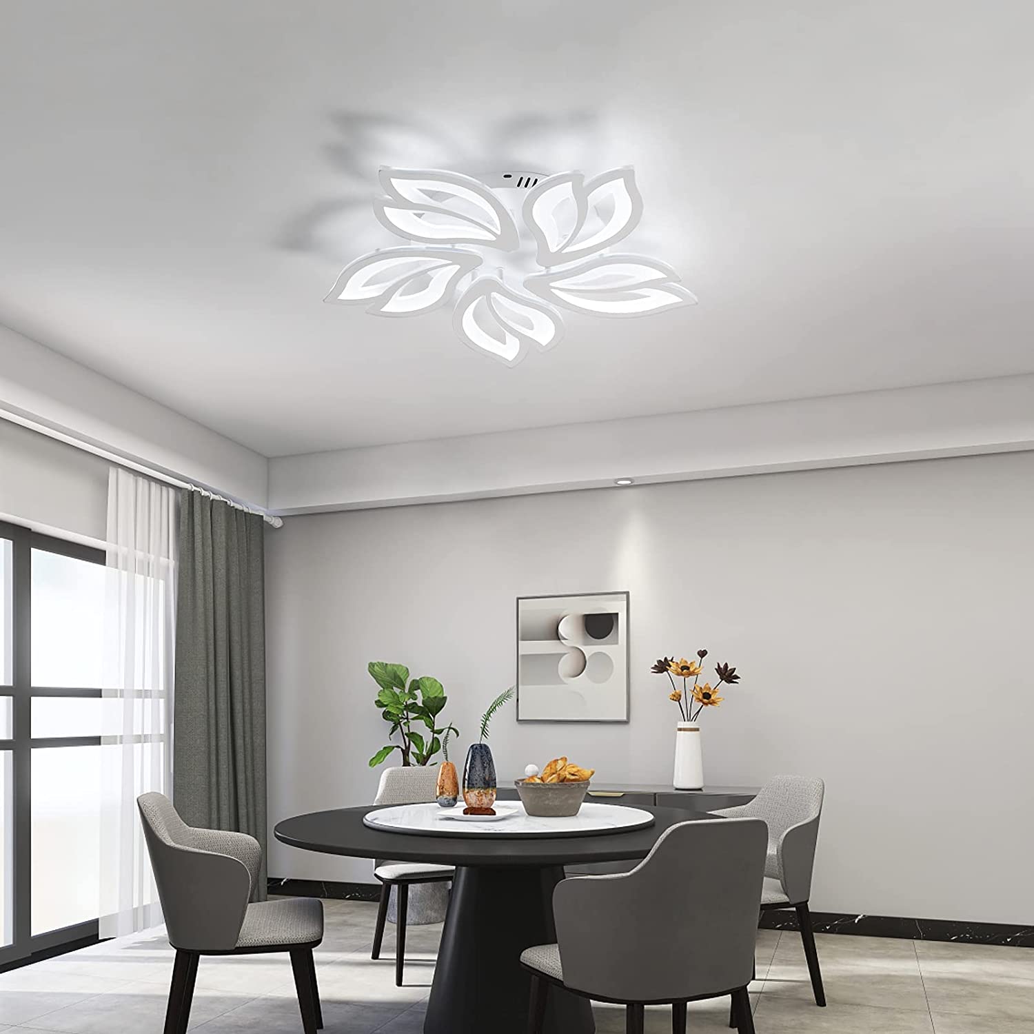 Ceiling Light - White Acrylic Frame, White Light