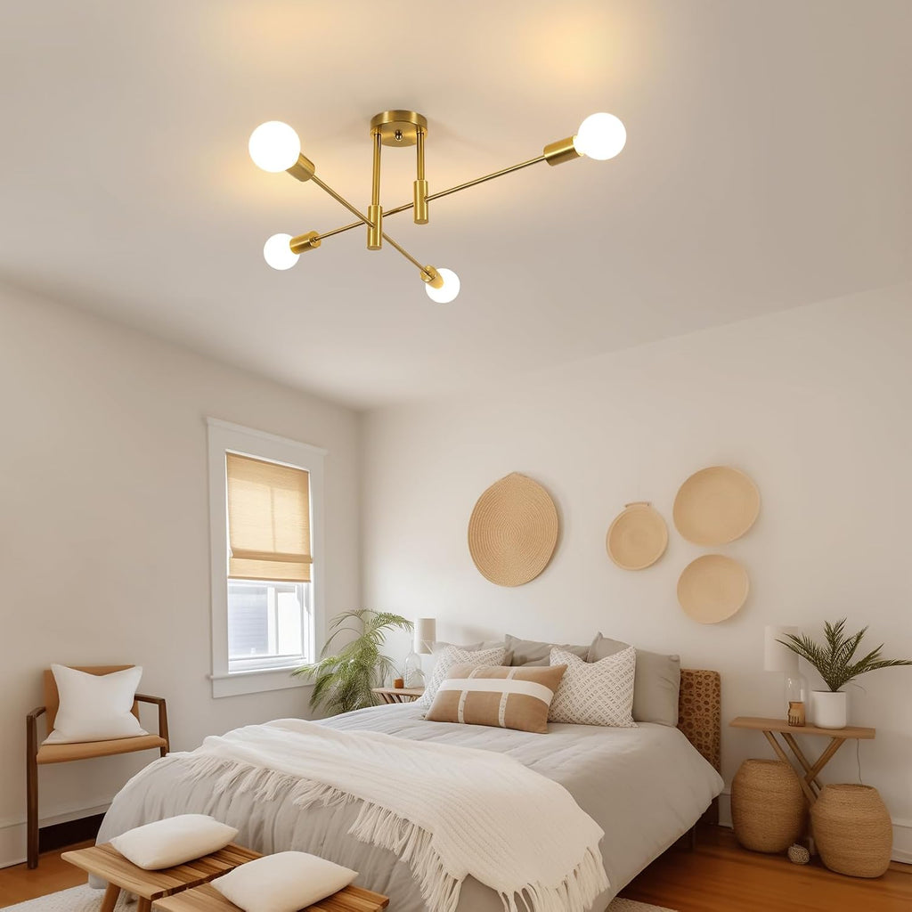 Ceiling Light - Gold Metal Frame