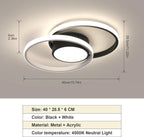 Ceiling Light - Black & White Metal Frame, Natural Light