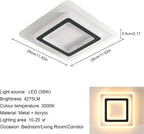 Ceiling Light - Black & White Acrylic Frame, Warm Light
