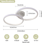Ceiling Light - White Aluminium Frame, Natural Light