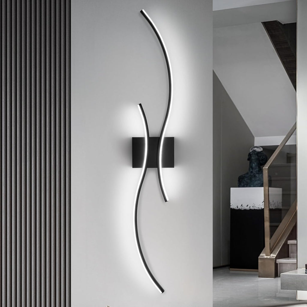 Wall Light - Black Aluminium Frame, White Light