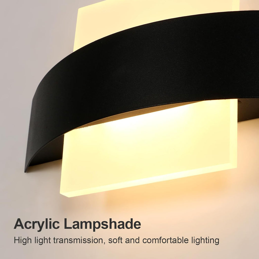 Wall Light - Black Acrylic Frame, Warm Light