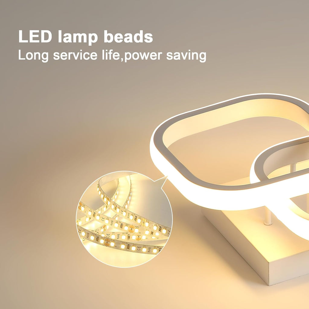 Ceiling Light - White Aluminium Frame, Warm Light