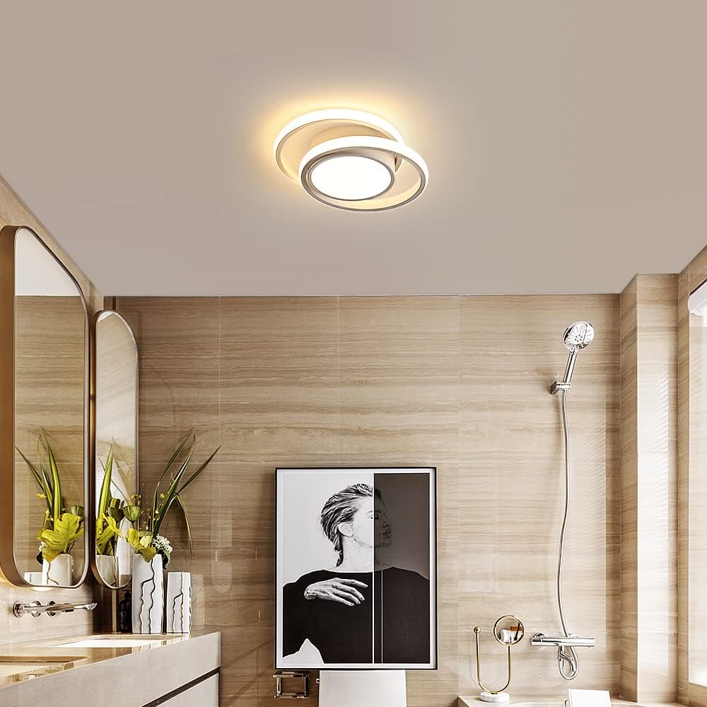 Ceiling Light - White Aluminium Frame, Warm Light