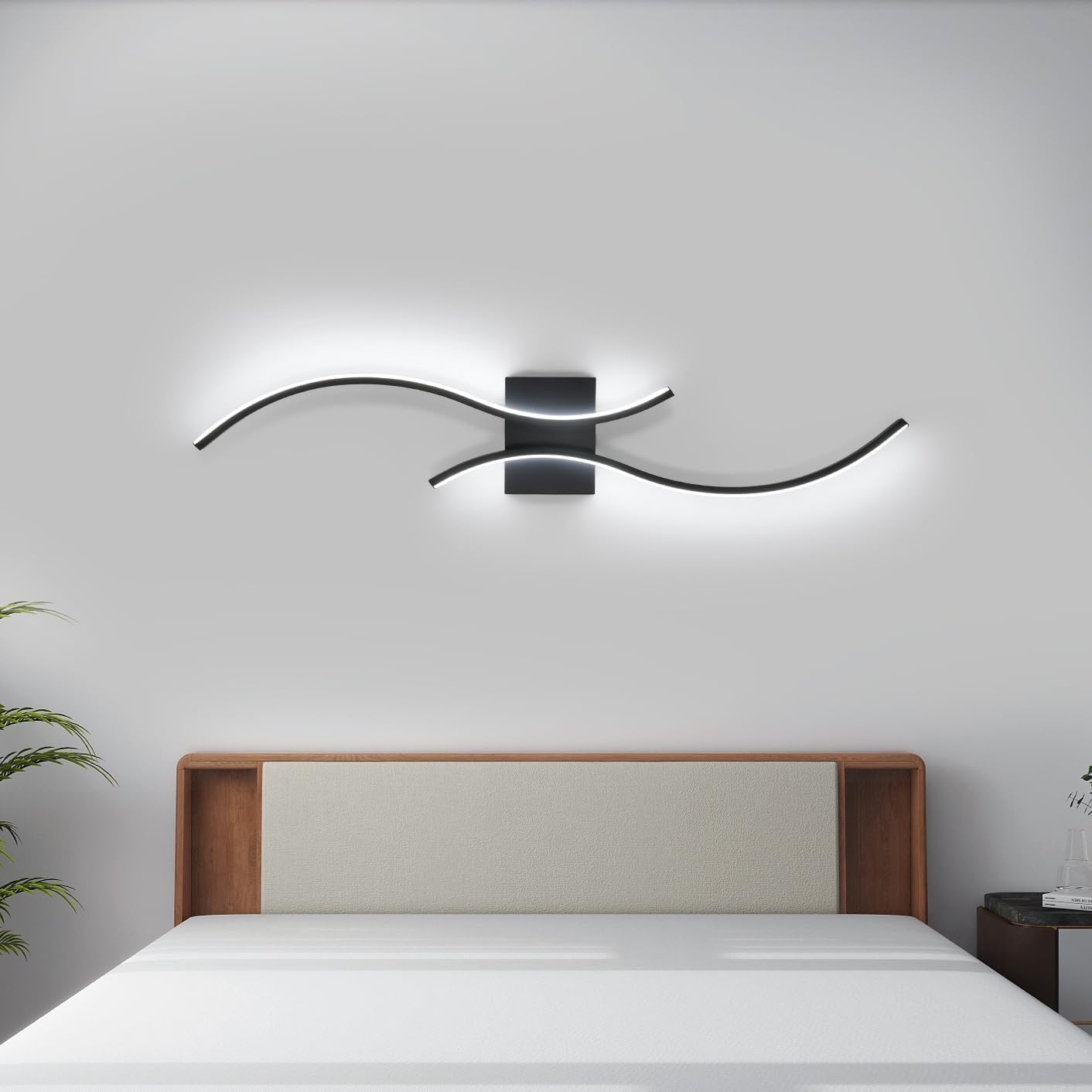 Wall Light - Black Aluminium Frame, White Light