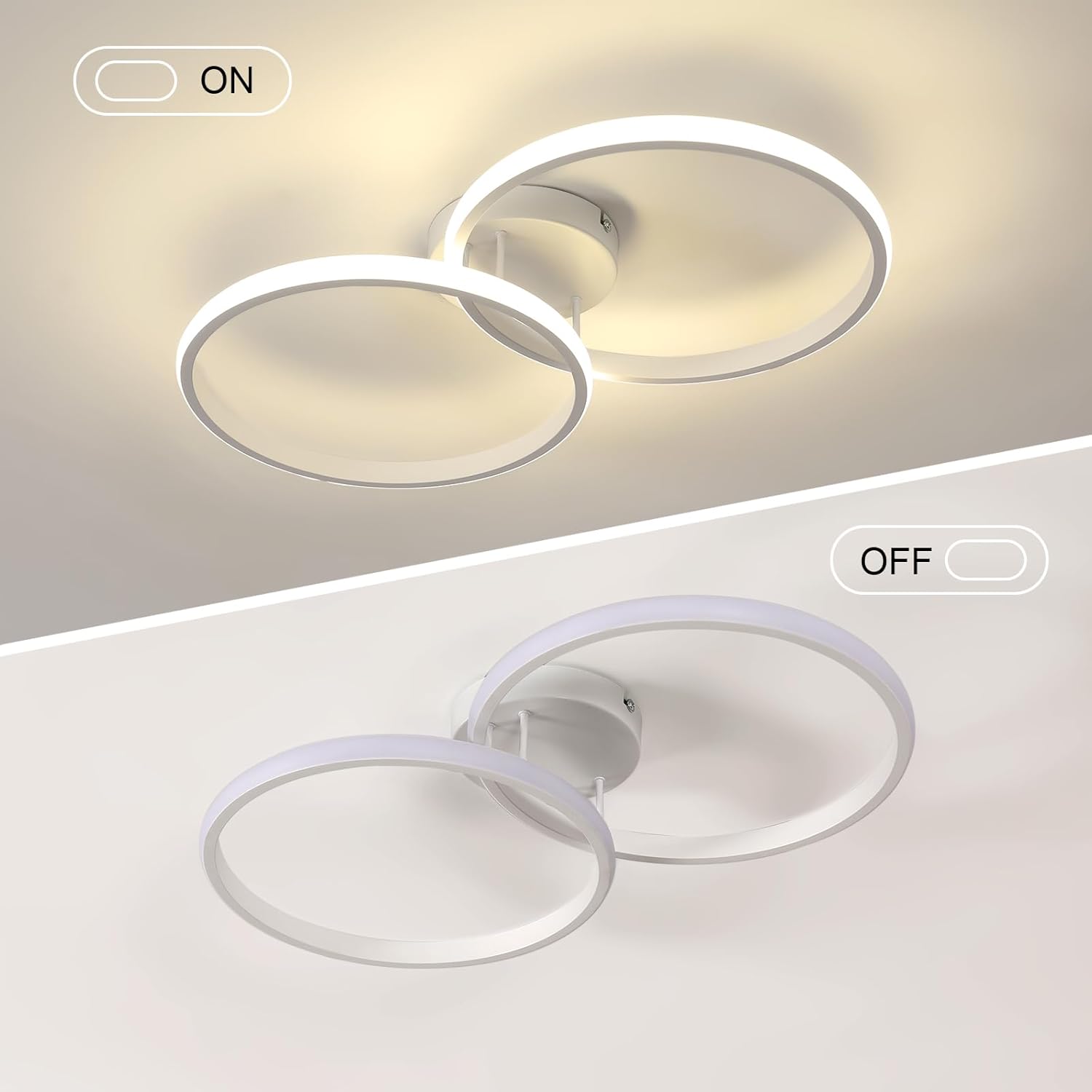 Ceiling Light - White Aluminium Frame, Natural Light