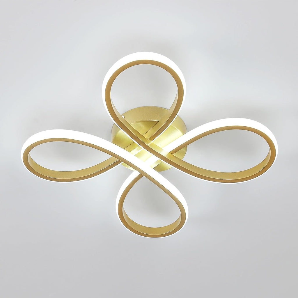 Ceiling Light - Gold Aluminium Frame, White Light