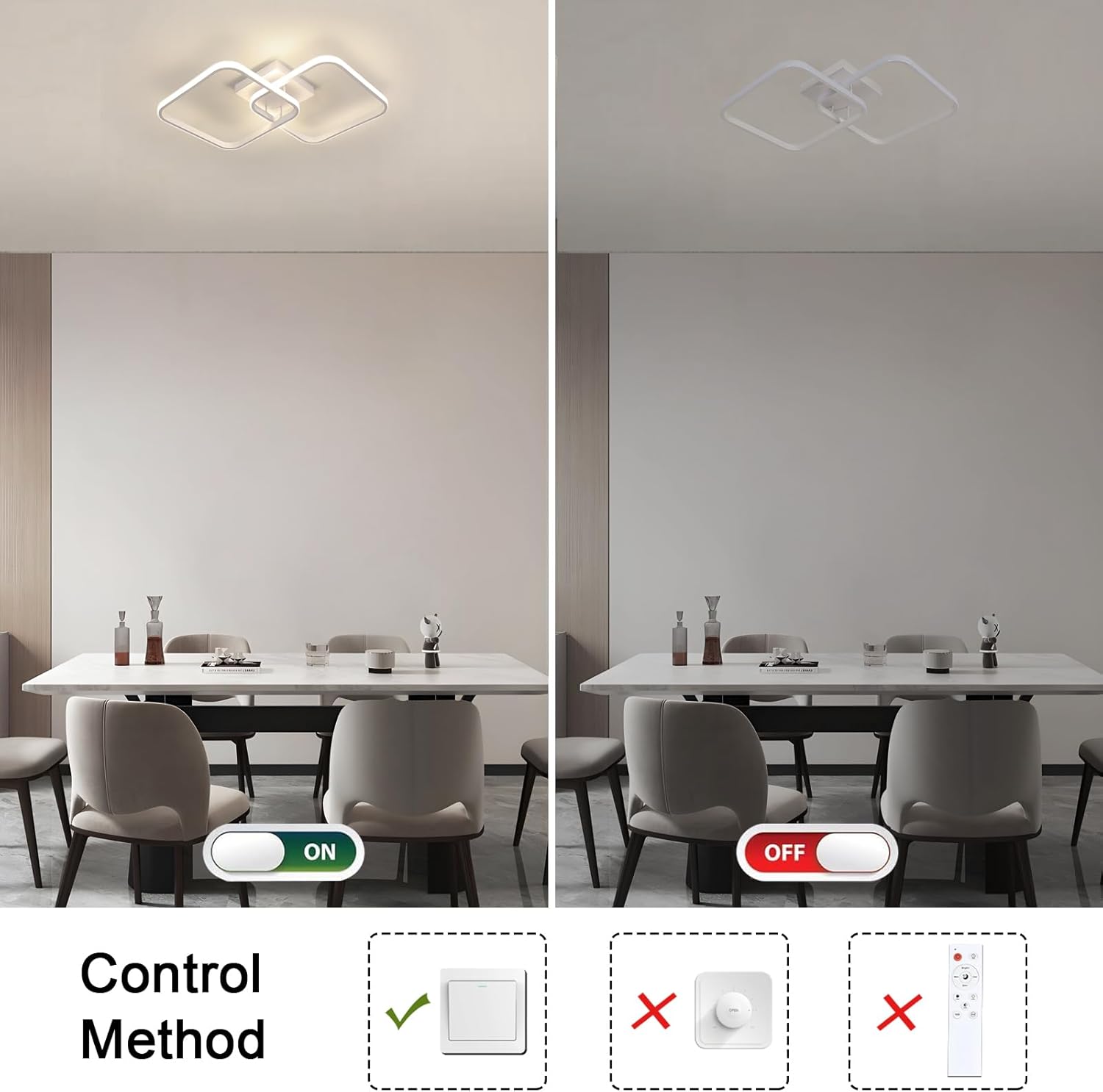 Ceiling Light - White Aluminium Frame, Natural Light