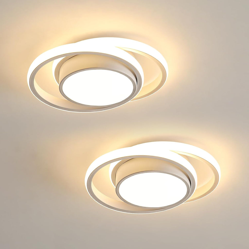 Ceiling Light - White Aluminium Frame, Warm Light