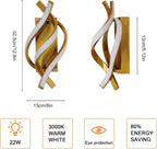 Wall Light - Gold Aluminium Frame, Warm Light