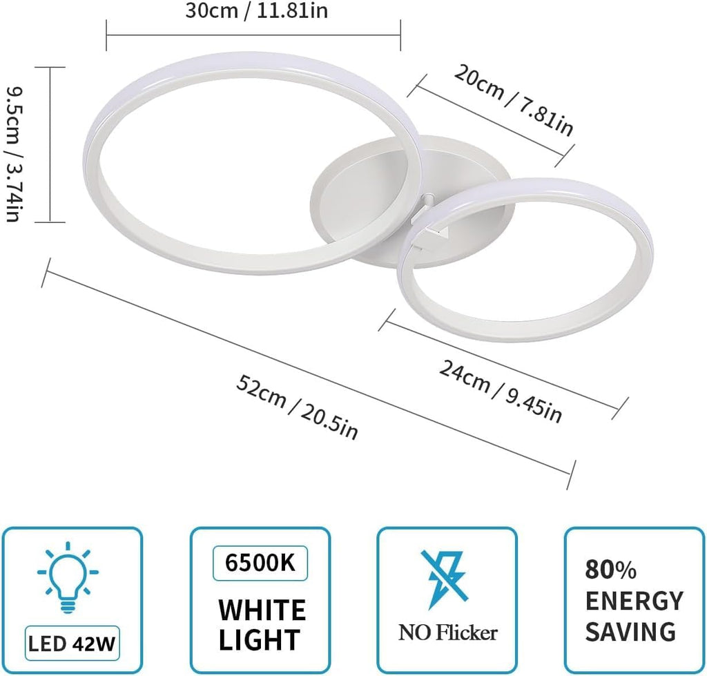 Ceiling Light - White Acrylic Frame, White Light