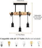 Chandeliers - Wood Metal Frame