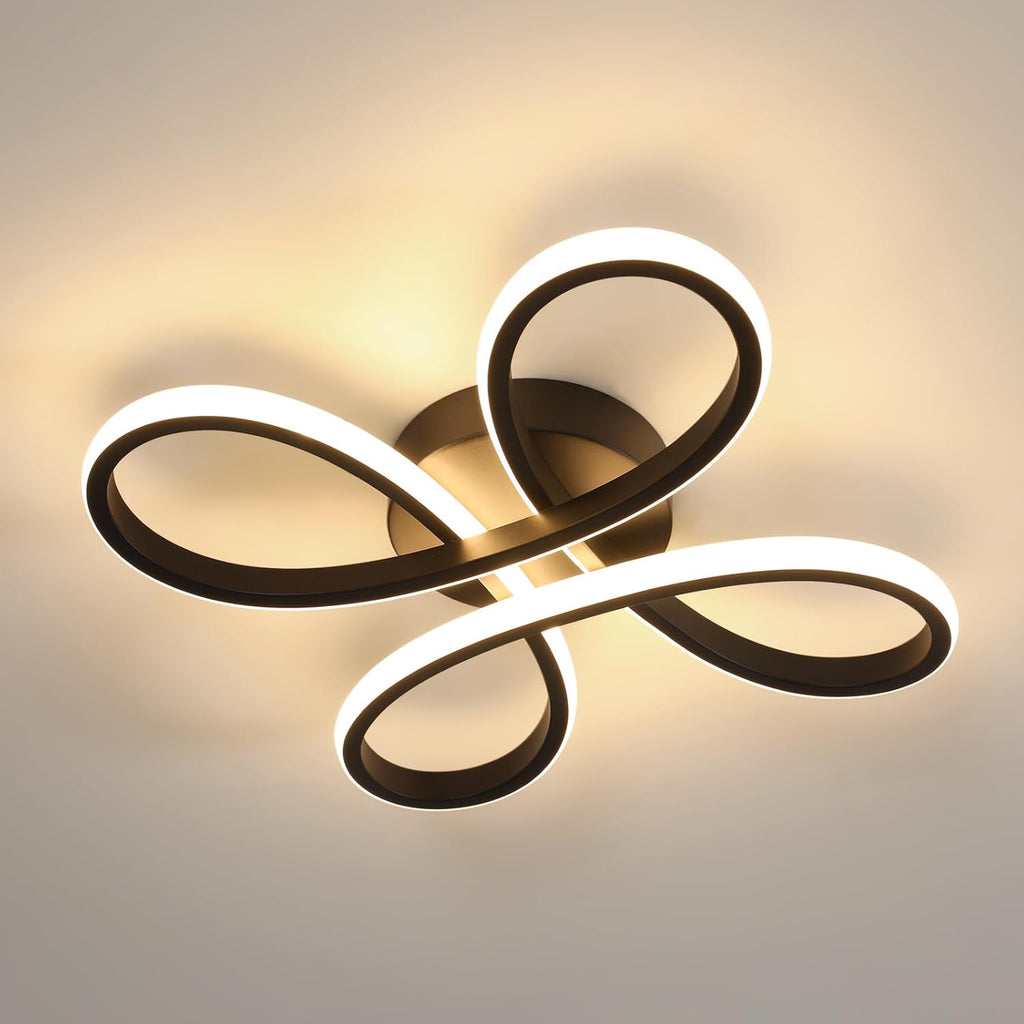Ceiling Light - Black Aluminium Frame, Warm Light