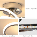 Ceiling Light - Chrome Aluminium Frame, Warm Light