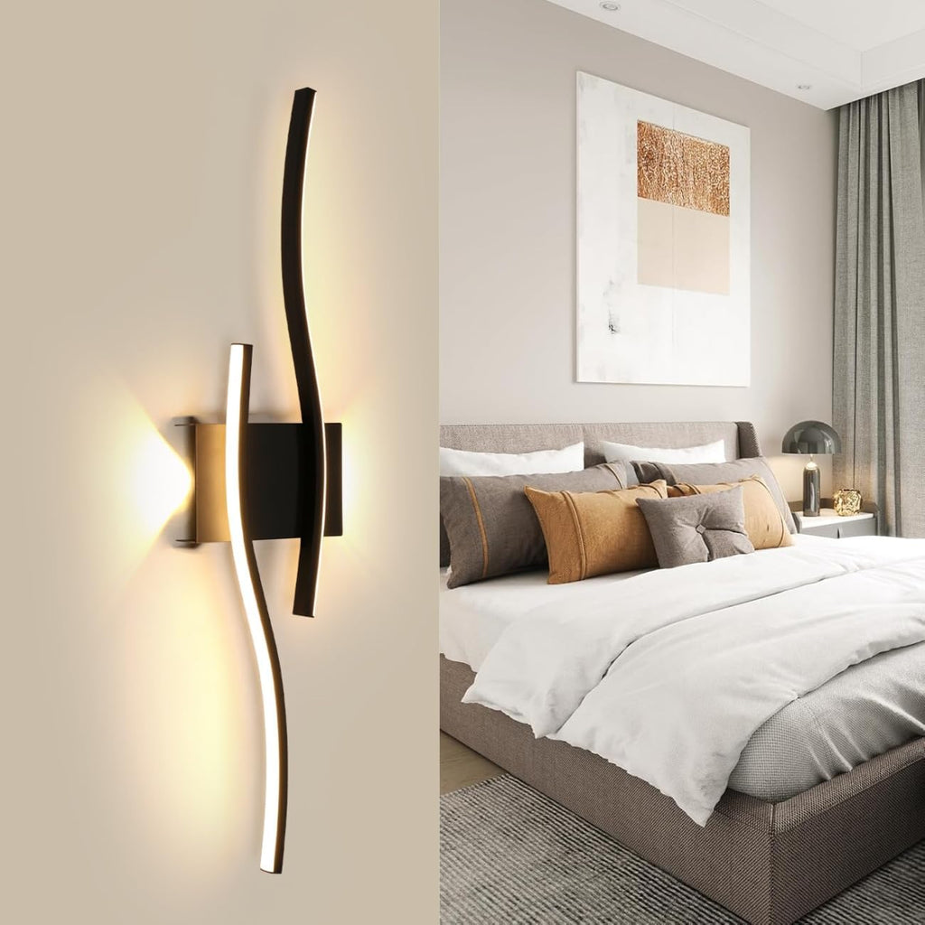 Wall Light - Black Aluminium Frame, Warm Light
