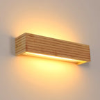 Wandleuchte - Rahmen aus Holz und Kunststoff, warmweißes Licht