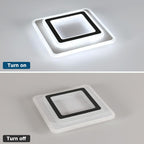 Ceiling Light - Black & White Acrylic Frame, White Light