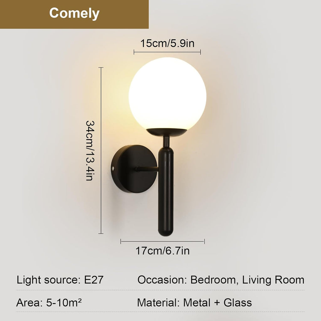 Lampada da parete - Struttura in vetro nero