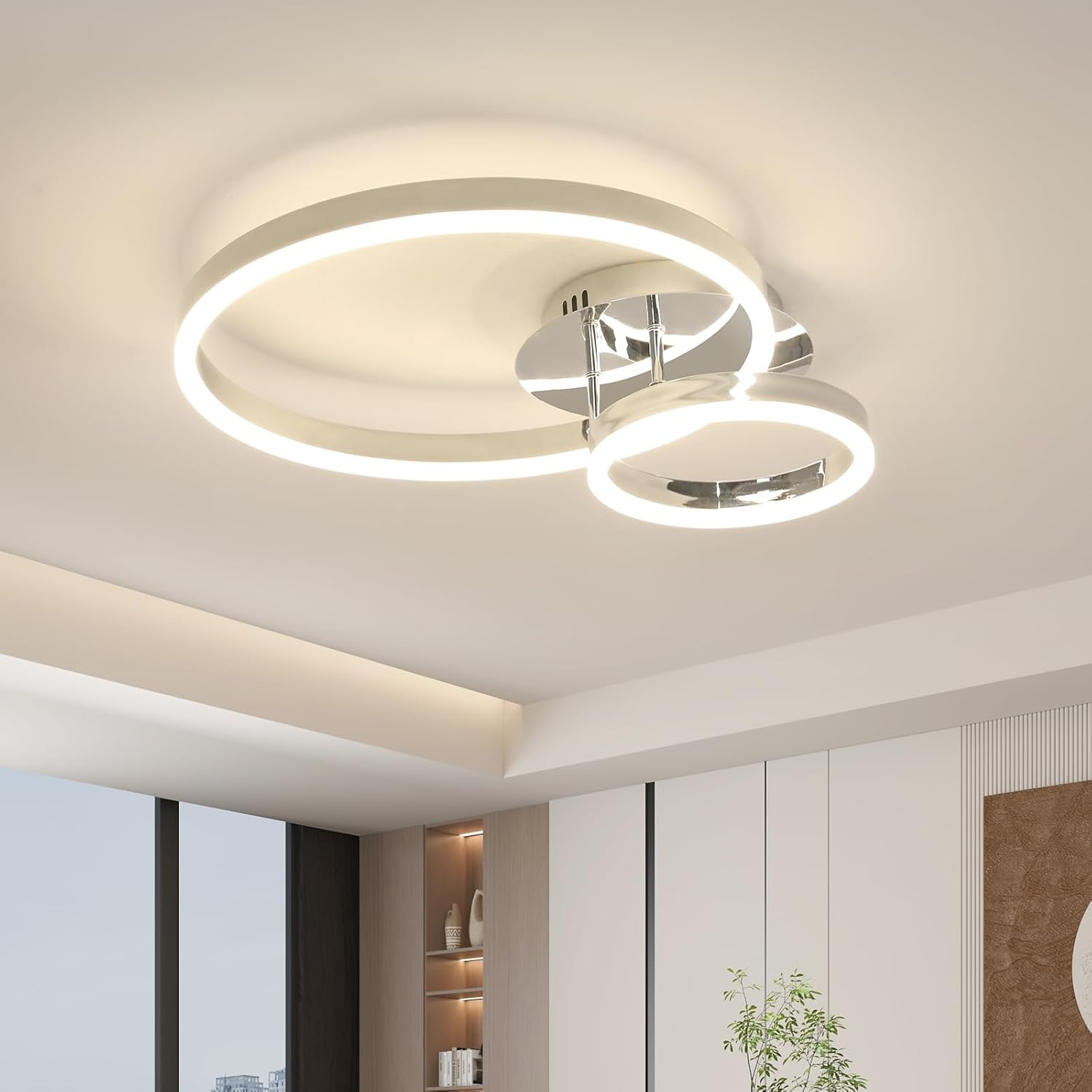 Ceiling Light - Chrome Acrylic Frame, Natural Light