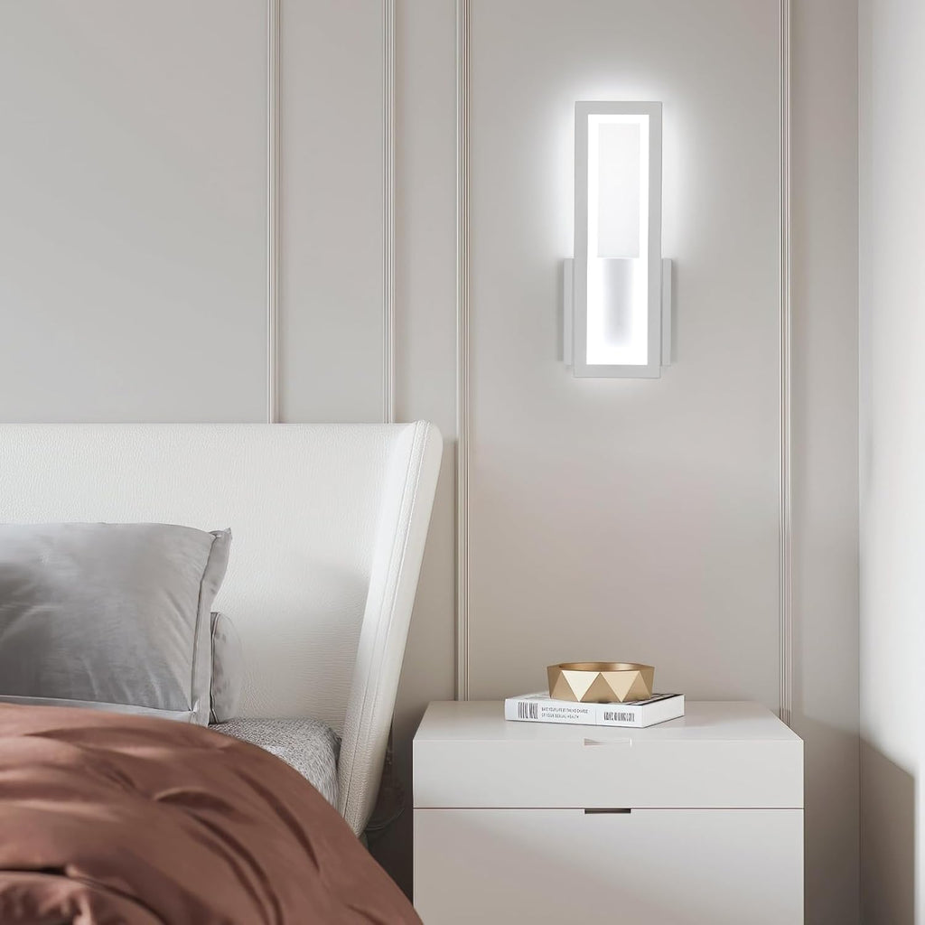 Wall Light - White Acrylic Frame, White Light