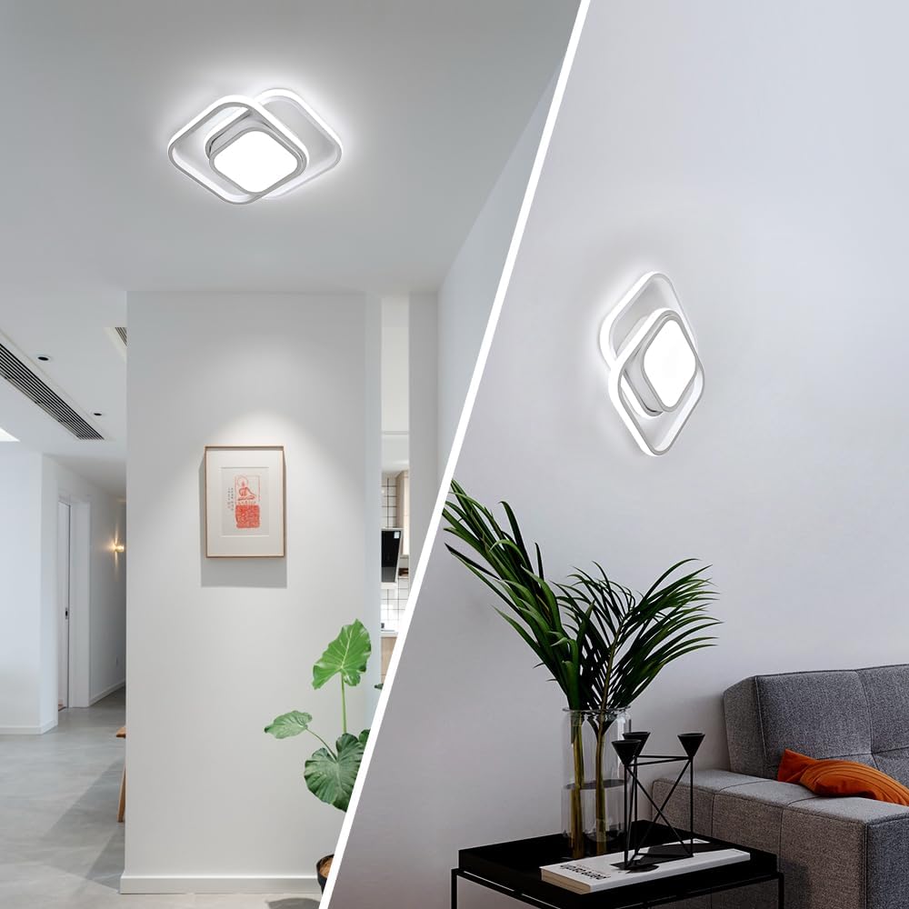 Ceiling Light - White Aluminium Frame, White Light