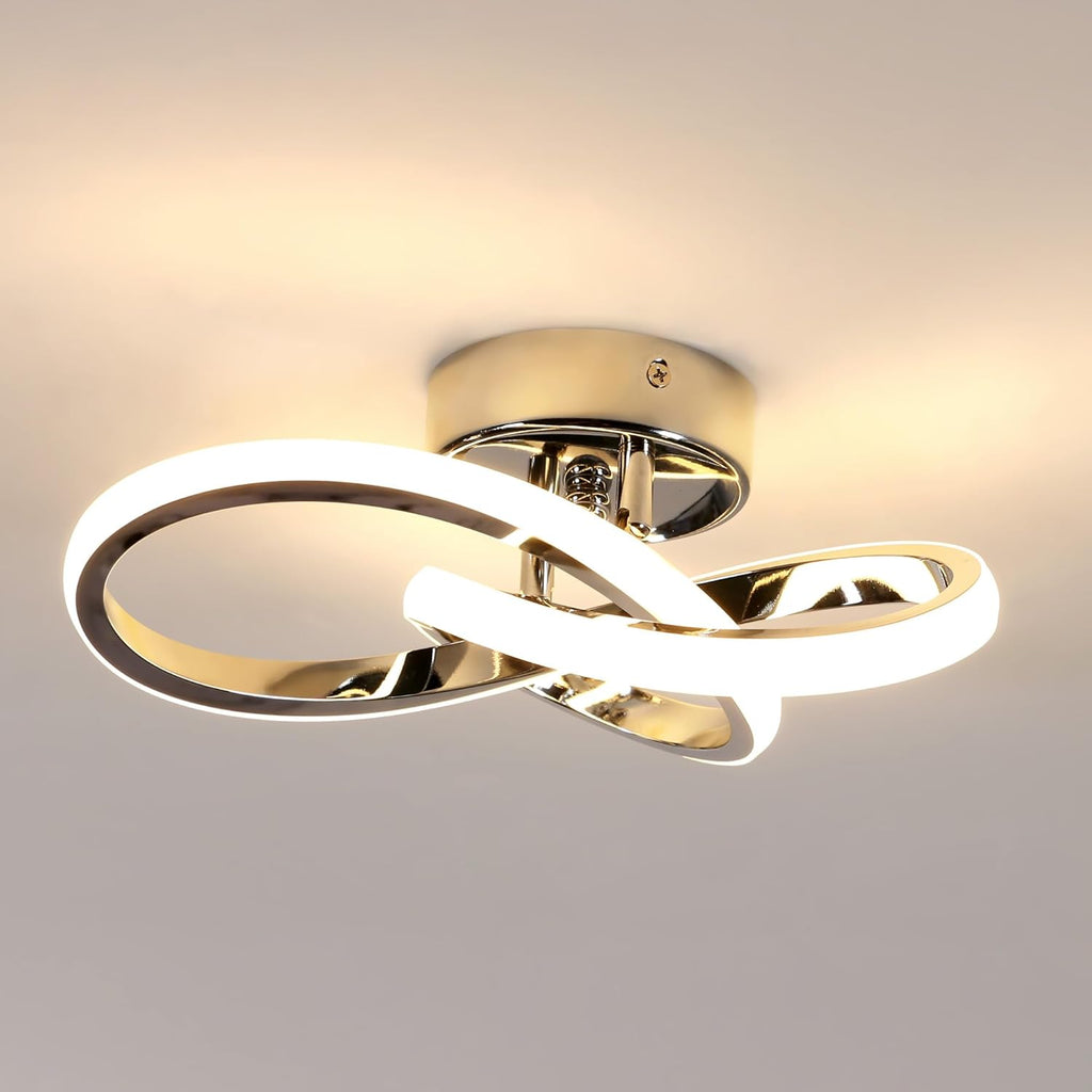 Ceiling Light - Chrome Aluminium Frame, Warm Light