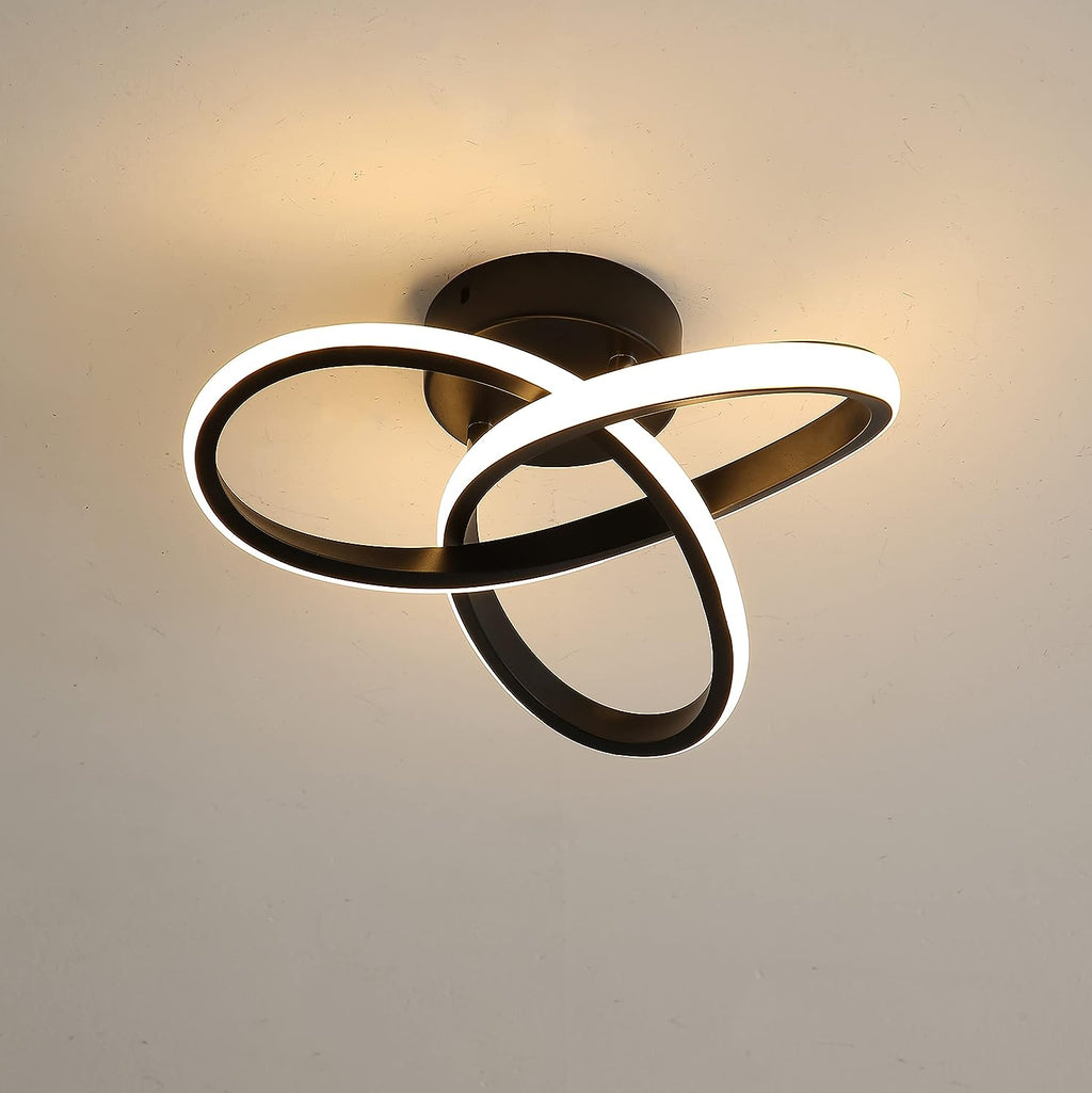 Ceiling Light - Black Aluminium Frame, Warm Light