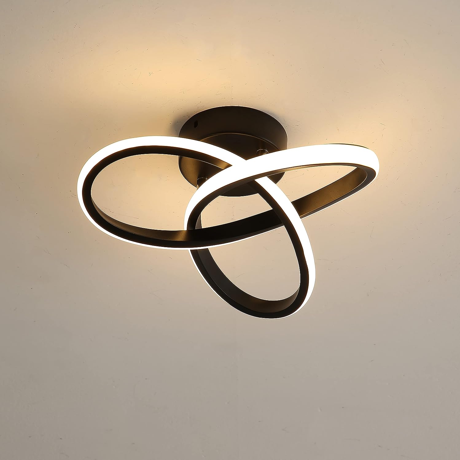 Ceiling Light - Black Aluminium Frame, Warm Light