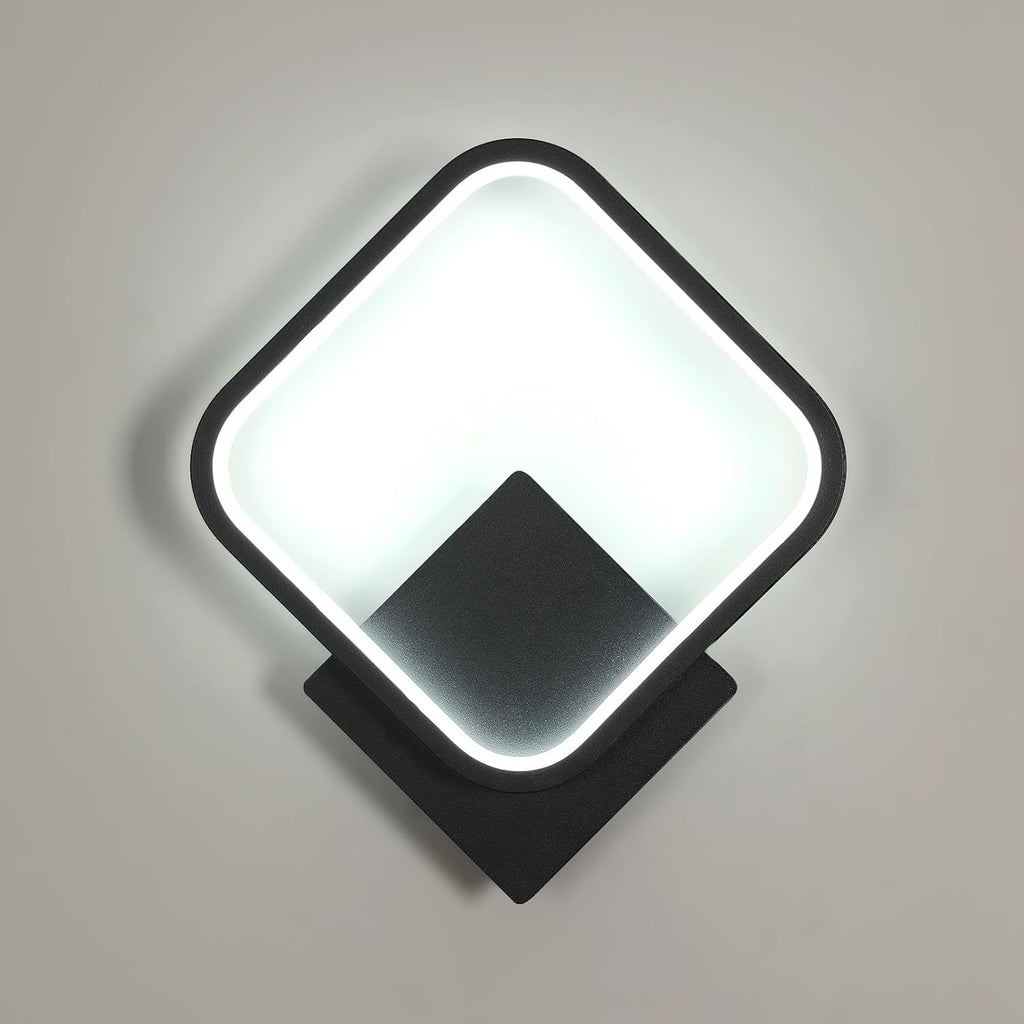 Wandleuchte - schwarzer Aluminiumrahmen, weißes Licht