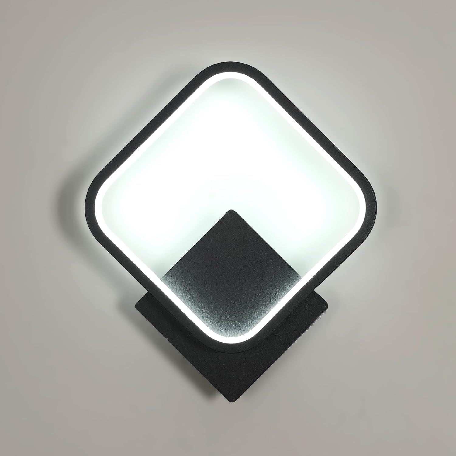 Wall Light - Black Aluminium Frame, White Light