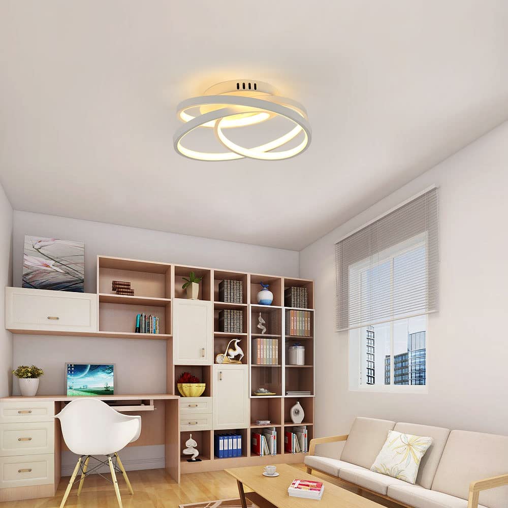 Ceiling Light - White Aluminium Frame, Warm Light