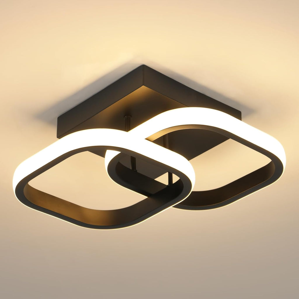 Ceiling Light - Black Aluminium Frame, Warm Light