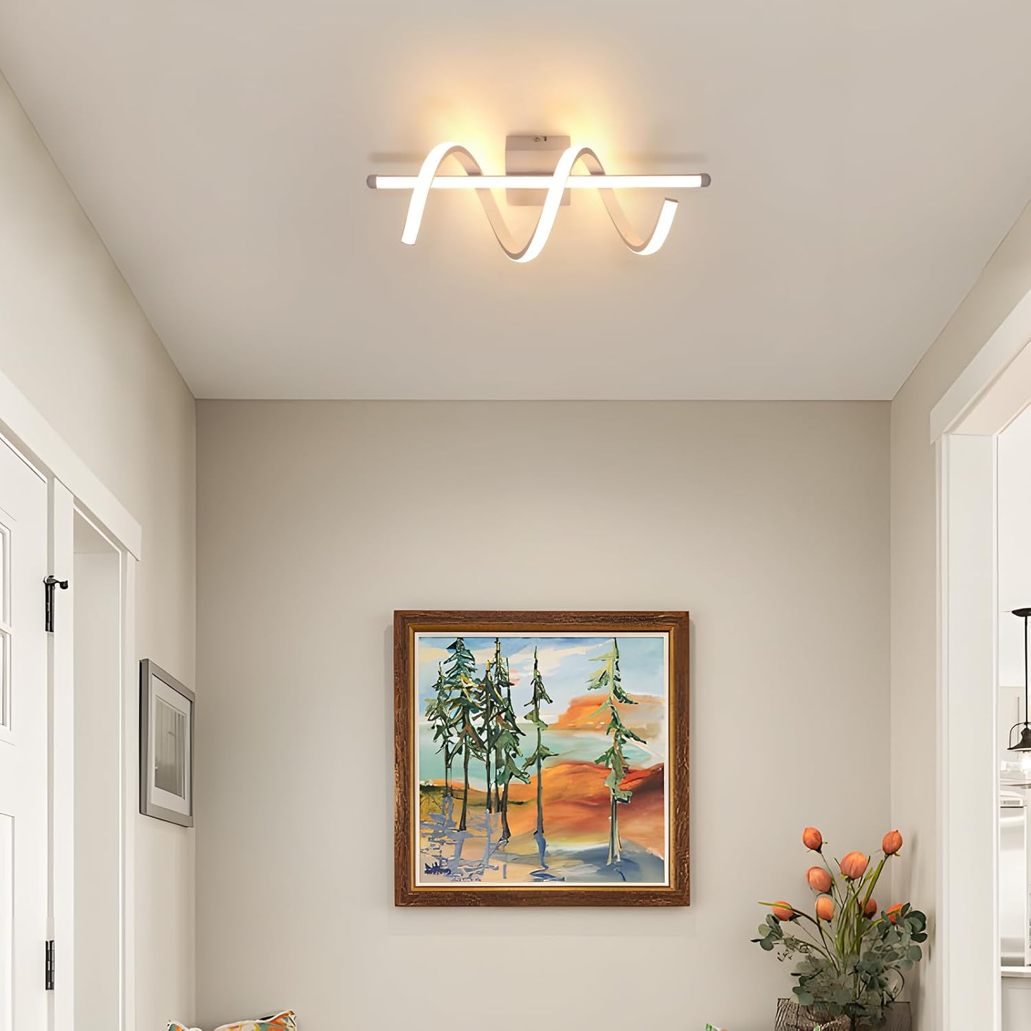 Wall Light - White Aluminium Frame, Warm Light