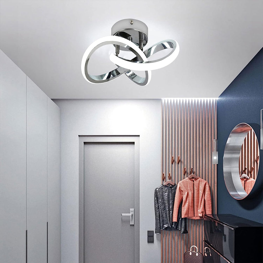 Ceiling Light - Chrome Aluminium Frame, White Light