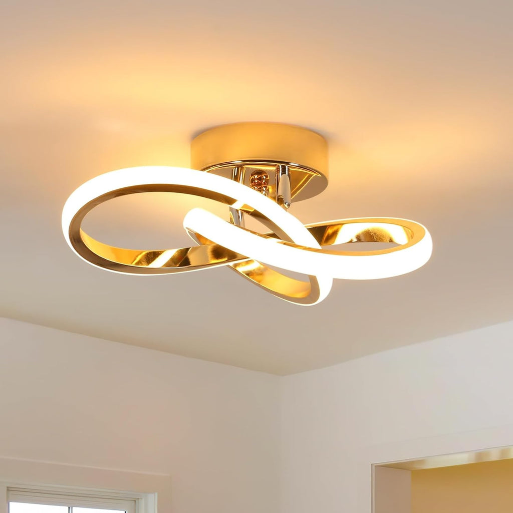 Ceiling Light - Gold Aluminium Frame, Warm Light